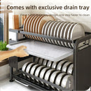 Axyaa Dish Drying Rack Set - Utensils Holder & Dishes Dryer Stand