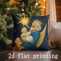 Axyaa Christmas Digital Printed Pillowcase for Sofa, Bedroom, Car - Rectangular Shape