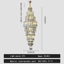 Axyaa Luxury Crystal Chandelier for Villa Living Room and Spiral Staircase
