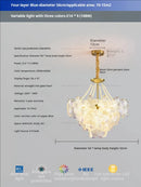 Axyaa French Flower Chandelier Bedroom Dining Room Crystal Lamp