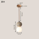 Axyaa Travertine Stone Pendant Lamp with Glass Ball for Bedroom and Dining Room