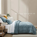 Axyaa King Size Velvet Quilt Set - Reversible Lightweight Comforter & Coverlet
