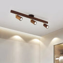 Axyaa Wood Grain LED Chandeliers: Modern Walnut Ceiling Lights for Home and Kitchen