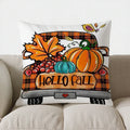Autumn Blue Truck with Pumpkins Pillow Cover by Axyaa for Sofa Bedroom Car