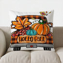 Autumn Blue Truck with Pumpkins Pillow Cover by Axyaa for Sofa Bedroom Car
