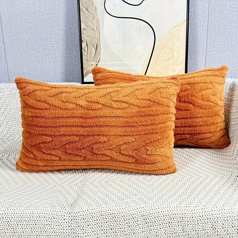 Axyaa Plush Cream White Throw Pillow Cover for Cozy Home Decor