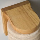 Axyaa LED Pull Chain Wall Light in Yellow Travertine Wood Finish