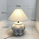Axyaa Ceramic Table Lamp Japanese Nordic Style Bedroom Decor Resin Desk Light