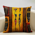 Axyaa African National Style Oil Painting Cushion Cover for Living Room Sofa Art