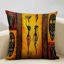 Axyaa African National Style Oil Painting Cushion Cover for Living Room Sofa Art