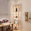 Axyaa Wooden Shelf Floor Lamp for Home Décor & Lighting in Bedroom, Living Room & Study