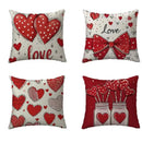 Axyaa Heart-patterned Cushion Covers for Sofa, Bedroom, Car - Love-themed Design