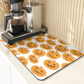 Axyaa Silicone Pumpkin Drying Mat: Halloween Kitchen Decor Absorbent Placemat & Cup Holder