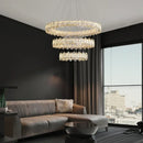 Axyaa LED Crystal Ceiling Lamp Modern Square Dimmable Dining Room Fixture