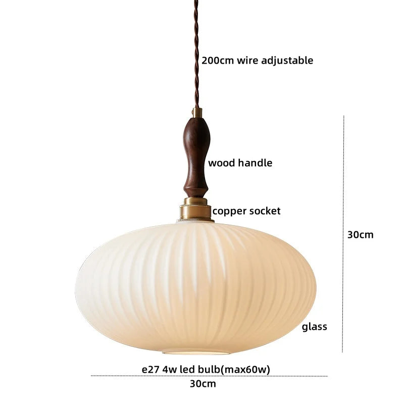 Axyaa Copper Glass LED Pendant Light - Nordic Style for Bedroom, Kitchen, Bar, Stairway