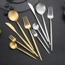 Axyaa 30-Piece Gold Stainless Steel Cutlery Set - Matte Flatware Silverware Kit