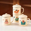 Axyaa Kids Cartoon Stainless Steel Mug with Lid & Handle Drinkware