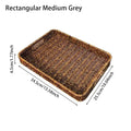 Axyaa Rattan Basket Tray for Breakfast Food Bread Cake Fruit Vegetable Storage
