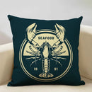 Axyaa Nautical Style Linen Pillow Cover 45x45cm for Living Room Sofa Décor