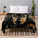 Axyaa Dachshund Dog Fleece Blanket - Lightweight Wiener Dog Throw Blanket