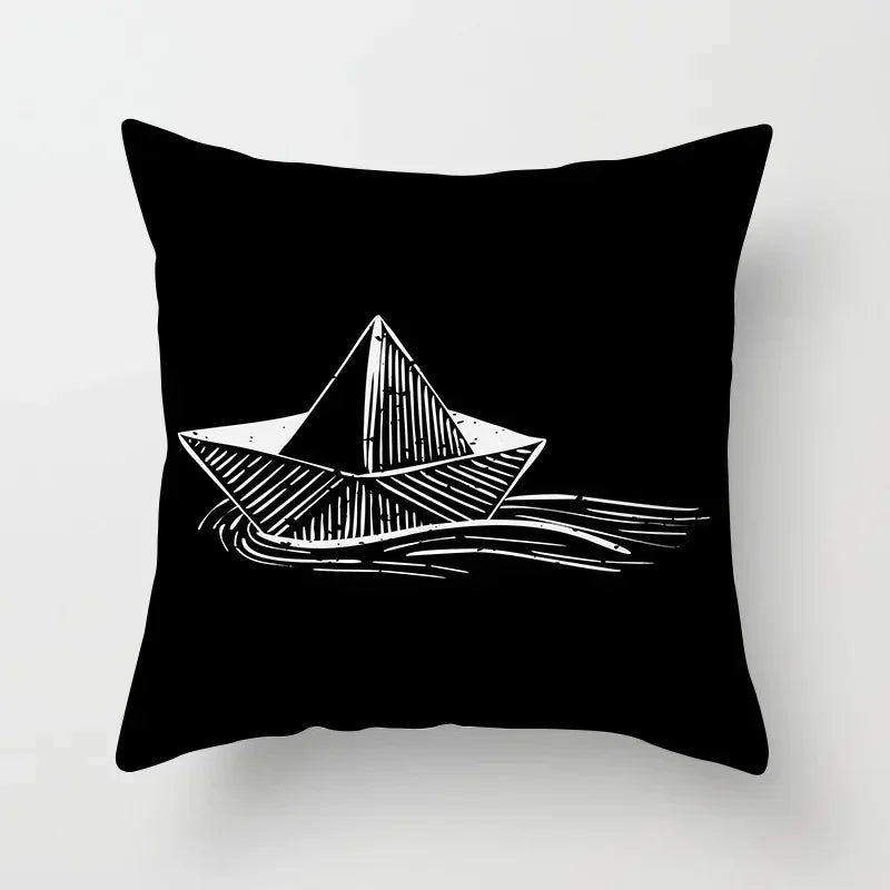 Axyaa Black and White Nordic Style Car Pillowcase Sofa Pillow Cover
