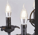 Axyaa Vintage Wrought Iron Chandelier with Clear Crystals