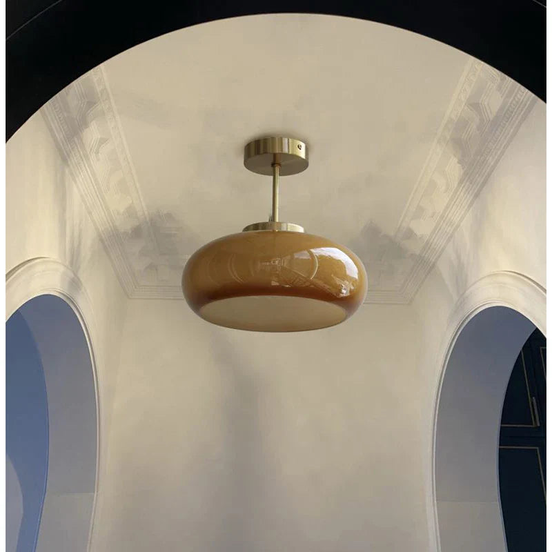 Axyaa Retro Glass Ceiling Lamp for Stylish Restaurant Balcony & Living Room