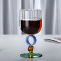 Axyaa Nordic Ripple Wine Glasses 370ml Creative Vintage Goblet Amber Ball Ring 12oz