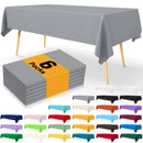 Axyaa Waterproof Vinyl Tablecloth 6 Pack 54x108In Disposable Plastic Table Covers
