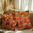 Axyaa Vintage Floral Pattern Throw Pillow Covers - Sofa, Bedroom, Car Pillow Cover