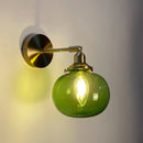 Axyaa Glass Wall Lamp Bedroom Bedside Minimalist Arm Nordic Lights Blue Green Clear Glass