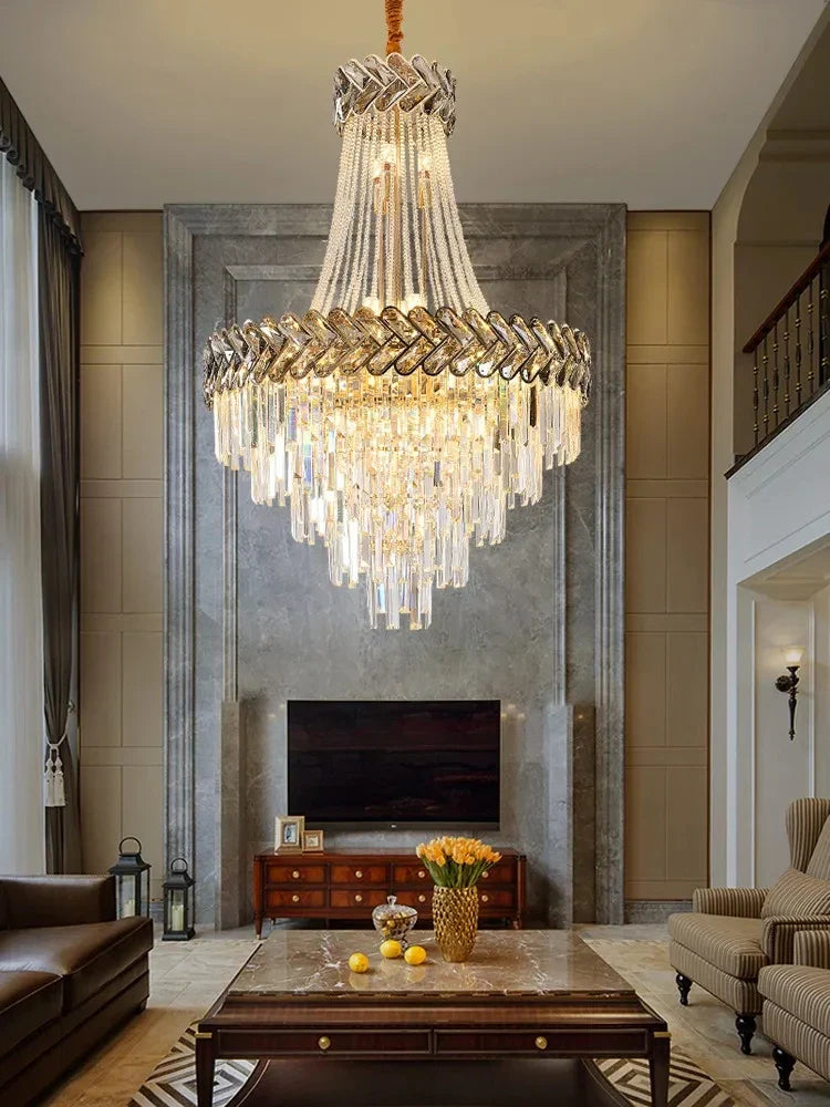 Axyaa Nordic Modern Luxury Villa Crystal Chandelier for Hotel and Home Lighting