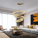 Axyaa Luxury Gold Round LED Chandelier for Living Room, Bedroom, and Dining Table