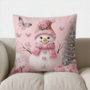 Axyaa Pink Gnomes Winter Decor Pillow Cover - Sofa, Bedroom, Car