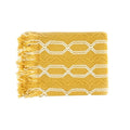 Axyaa Green Christmas Textured Knit Blanket with Tassel - Cozy & Lightweight