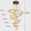 Axyaa Crystal Chandelier Stair Pendant Living Room Lights