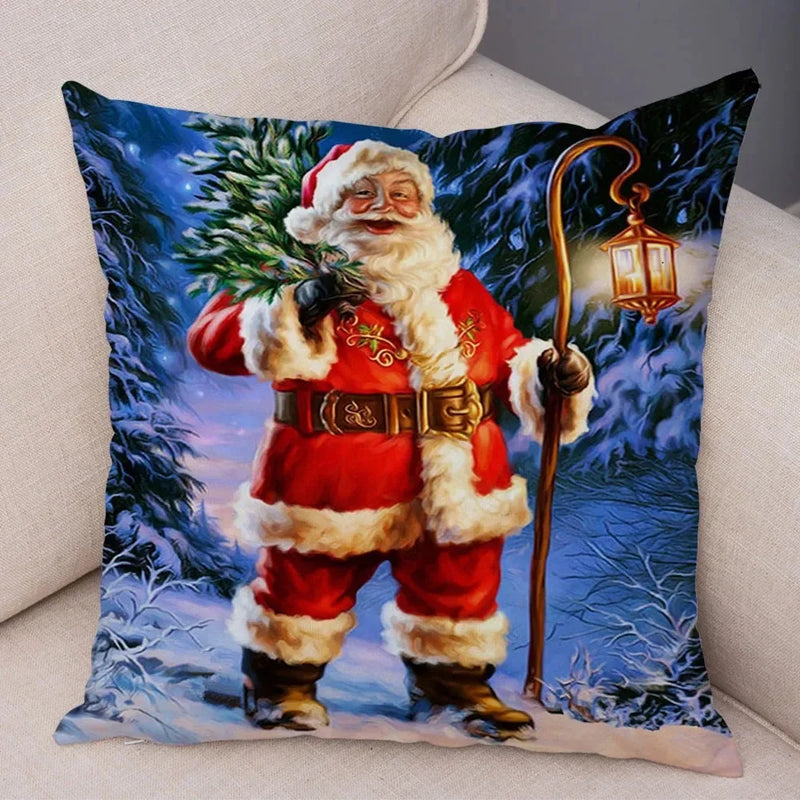 Christmas Santa Claus Pillowcase - Axyaa Christmas Day Party Sofa Decoration Gift