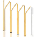 Axyaa Stainless Steel Straws Set for Drinks • Reusable and Colorful Kitchen Accessories