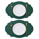 Axyaa Oval Green Faux Leather Placemats - Set of 2