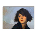Scandi Rustic Female Portrait Print Canvas Wall Art for Bedroom Decor by Axyaa