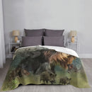 Axyaa Boar Hunting Throw Blanket: Warm Winter Bed Plaid for Stylish Decor