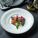 Axyaa Striped Ceramic Plate Set for Molecular Cuisine and Restaurant Tableware