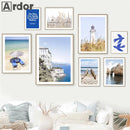 Blue Ocean Landscape Canvas Wall Art Print by Axyaa - Nordic Style Abstract Decor