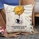 Axyaa Astronaut Theme Pillow Cover Set for Home Decor - 45*45 Size