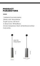 Axyaa Nordic Concret Pendant Lamp for Bedroom Bedside Restaurant Bar Island Lighting