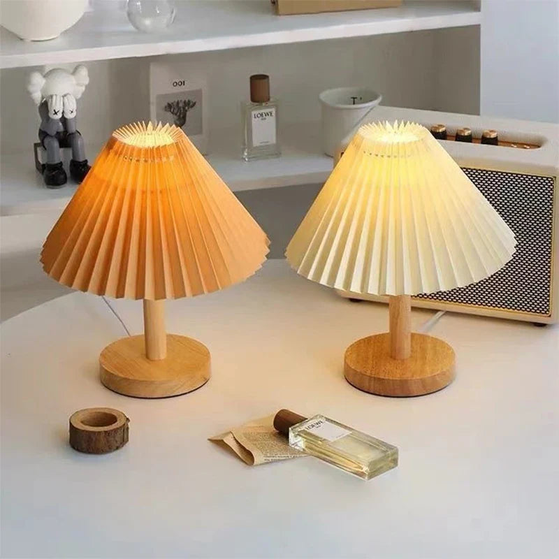 Axya Nordic Pleated Table Lamp Foldable USB Night Light