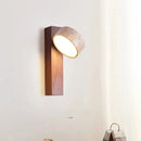 Axyaa Yellow Travertine Wood Canopy Wall Light - LED, Pull Chain Switch - Japan Style