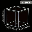 Axyaa Clear Acrylic Cube Storage Box 10x10x10cm Transparent Display Organizer