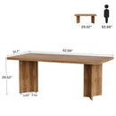 Axyaa 63" Vintage Executive Desk: Farmhouse Wood Home Office Computer Table