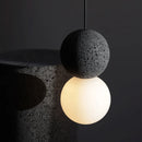 Axyaa Double Ball Pendant Light Glass & Cement Globe Ceiling Lamp